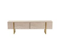 Meuble TV en bois ""Serenity"" 180 x 30 x 50 cm - Travertin