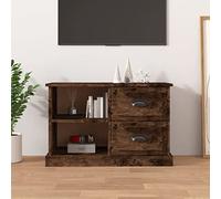 Meuble TV en chêne rustique - 73 x 35,5 cm - Console multimédia en bois robuste pour salon - Meuble élégant - Surface durable pour plantes et photos - Décoration d'intérieur rustique moderne