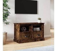 Meuble TV en chêne rustique 80 x 35 x 50 cm Console multimédia en bois d'ingénierie pour salon Meuble élégant Idéal pour l'affichage de plantes et l'encadrement photo