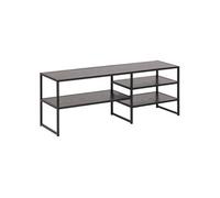 Meuble TV Sireine en MDF et métal avec 3 étagères de rangement - Longueur 120 Profondeur 33 Hauteur 46cm - Noir