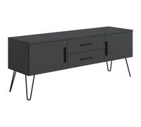Meuble TV en mélamine coloris gris Anthracite - Longueur 140 x Profondeur 40 x Hauteur 56 cm