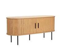 Oviala Meuble TV en mélaminé et Acier 120 cm Beige