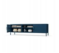Meuble TV en Métal XL Rosaria, Bleu Foncé, Design Moderne 170x40x50 cm