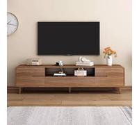 Meuble TV en noyer avec portes et tiroirs - 160 cm - Meuble bas pour salon et chambre à coucher - Meuble moderne pour le rangement de la télévision et des médias
