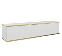 Meuble TV en or 135 cm suspendu, différentes couleurs, meubles de salon, style moderne (blanc)