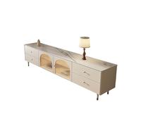 Meuble TV en panneau de roche simplifié - Meuble TV moderne pour petit appartement salon - Crème - Consoles TV pour salon (160 x 30 x 45 cm)