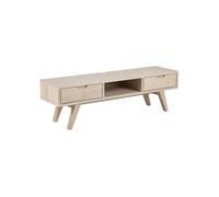 - Meuble TV en panneaux de particules avec tiroirs et niche de rangement - Beige - Aline