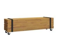 Meuble TV en teck massif - vidaXL - 110x30x30 cm - Marron - Roulettes - Design moderne - Facile à assembler - Durable