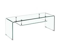 Meuble TV en verre transparent étagère suspendue style épurée - ICE