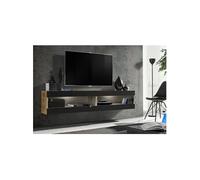 Meuble TV Ensemble Komodee TIVOLI SET4 Espace ouvert Wotan Noir 35 x 200 x 41 cm