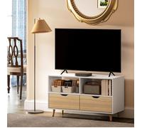 Meuble TV Ensemble-SEYAKANY-Meuble TV Lowboard-2 étagères et tiroir -99cm x 39cm x58.30cm