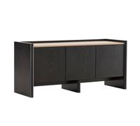 Meuble TV épuré rectangulaire L120 cm bois noir Gina - Oviala
