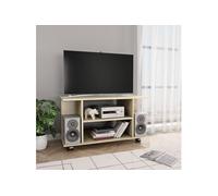 Meuble TV et roulettes chêne sonoma 80x40x45 cm bois ingénierie