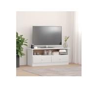 Meuble TV et tiroirs ALTA blanc 100x35x41 cm bois massif de pin 353934