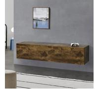 Meuble TV Evaton 140 x 33 x 30 cm Effet Noyer [en.casa]