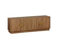 Meuble TV exotique décor bois de manguier 4 portes 140cm Celian