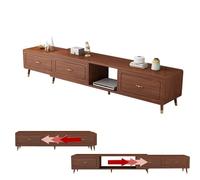 Meuble TV Extensible avec 3/4 Tiroirs,Support TV en Bois,Grand Banc de Rangement pour TV pour Salon et Bureau,Console Multimédia en Bois(01,L 59"-94")