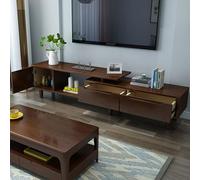 Meuble TV Extensible avec Tiroirs, Console TV Moderne, Centre de Divertissement Réversible avec Étagères de Rangement pour Salon, Chambre a Coucher