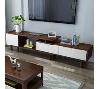 Meuble TV Extensible avec Tiroirs, Console TV Moderne, Centre de Divertissement Réversible avec Étagères de Rangement pour Salon, Chambre a Coucher