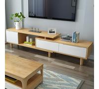 Meuble TV Extensible avec Tiroirs, Console TV Moderne, Centre de Divertissement Réversible avec Étagères de Rangement pour Salon, Chambre a Coucher