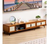 Meuble TV Extensible Moderne avec tiroirs, Centre de Divertissement Moderne du Milieu du siècle avec étagères de Rangement, Meuble Console multimédia pour Salon, Chambre à Coucher,A
