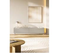 Meuble TV façade à rainures - Veldio New - 175 cm - greige