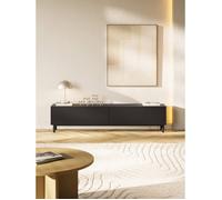 Meuble TV façade à rainures - Veldio New - 175 cm - noir