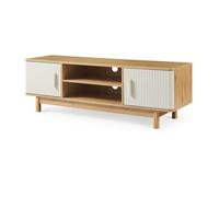 Meuble TV Ferrersp avec 2 portes 140 x 40 x 45 cm effet chêne / couleur sable