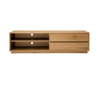 Meuble TV finition bois clair chêne 2 tiroirs L160 cm MADERO