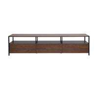 Meuble TV finition bois foncé noyer et métal noir L180 cm MAXENCE