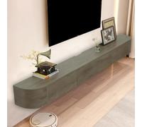 Meuble TV flottant 120-300 cm, meuble TV moderne de divertissement, console média, unité murale multimédia pour salon, divertissement (gris-C, 240 x 20 x 24 cm)