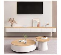 Meuble TV flottant à fixation murale avec gestion des câbles et grand espace de rangement pour n'importe quelle pièce Design gain de place (noir, 140 x 24 x 20 cm)