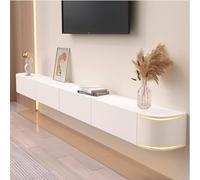 Meuble TV flottant à fixation murale avec porte, grand meuble TV de rangement sous la télévision (taille : 220 cm/86 pouces) moderne pour console multimédia pour salon