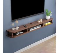 Meuble TV flottant à LED avec verre rayé, meuble console multimédia moderne pour salon et chambre à coucher, centre multimédia élégant avec éclairage d'ambiance
