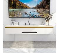 Meuble TV Flottant avec éère Murale pour décodeur, Console multimédia de Chambre à Coucher avec Gestion des câbles cachée, éère de Meuble TV de 110 cm pour Le Rangement