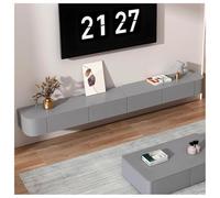 Meuble TV Flottant, avec Étagère, Meuble De Divertissement en Bois, avec Fond Creux, Meuble De Rangement Mural, Étagère TV Moderne, Meuble TV, Table TV, pour Téléviseurs(Grey,280cm)