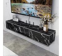 Meuble TV flottant avec gestion des câbles cachés - Meuble TV mural pour chambre à coucher, petite console multimédia et étagères de rangement - 70 cm