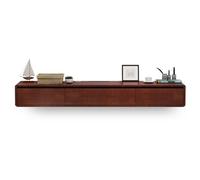 Meuble TV flottant avec tiroirs et trou de gestion des câbles, étagère murale moderne en bois pour centre de divertissement, table console multimédia blanche, 406,4 x 61 x 50,8 cm