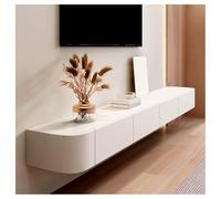 Meuble TV flottant avec tiroirs, trou de câble, dos creux, console multimédia murale, meuble de rangement TV en bois, centre de divertissement moderne, table d'étagère TV blanche pour Living Ro, blanc