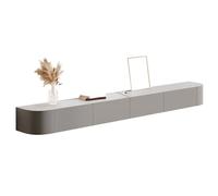 Meuble TV flottant avec tiroirs, trou de câble, dos creux, console multimédia murale, meuble de rangement TV en bois, centre de divertissement moderne, table d'étagère TV blanche pour Living Ro, gris