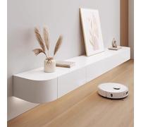 Meuble TV flottant de 120 à 300 cm, meuble TV moderne de divertissement, console média, unité murale multimédia pour salon, divertissement (blanc-B, 260 x 20 x 24 cm)