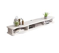 Meuble TV flottant en bois avec gestion des câbles, grande capacité de rangement, design moderne pour salon et chambre à coucher (120 x 24 x 16 cm)