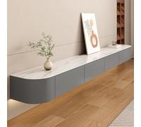 Meuble TV flottant en bois avec tiroirs pour salon - Support mural - 140 cm de large
