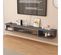 Meuble TV Flottant, Meuble de Rangement for Centre de Divertissement avec Verre Rayé, Meuble TV Mural Flottant, Grand Rangement for Salon