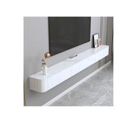 Meuble TV Flottant Meuble TV Flottant avec Espace de Rangement, Console multimédia Flottante Murale avec Bureau Rock Board for sous Les téléviseurs, Style Moderne(White,180x24x19cm)