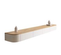 Meuble TV flottant - Meuble TV flottant - Étagère TV flottante - Console multimédia - Étagères murales avec porte - Centre de divertissement (bicolore, 260 cm)