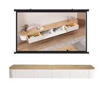 Meuble TV flottant moderne - 280 cm - Console multimédia murale en bois massif - Finition brillante - Meuble de rangement élégant avec portes et étagères pour salon et centre de divertissement