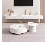 Meuble TV flottant moderne avec lumières LED, meuble de divertissement mural, unité de rangement murale pour salon, noir, 240 cm, avec tiroirs et étagères