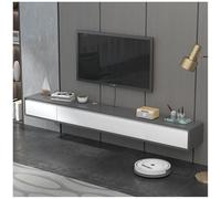 Meuble TV flottant moderne avec tiroir de rangement 220 cm, console multimédia murale, centre de divertissement élégant pour salon, design économiseur d'espace avec porte