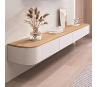 Meuble TV flottant moderne avec tiroirs - Étagère murale pour salon - Console TV en bois pour chambre à coucher - Unité murale TV pour divertissement à domicile